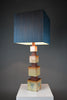 Unique 1960s sculptural ceramic table lamp with custom shade - Lighting