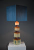 Unique 1960s sculptural ceramic table lamp with custom shade - Lighting