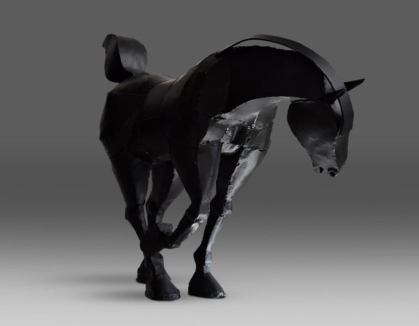 Unique Welded Iron Horse Sculpture by Lida Boonstra 1998 - Decor