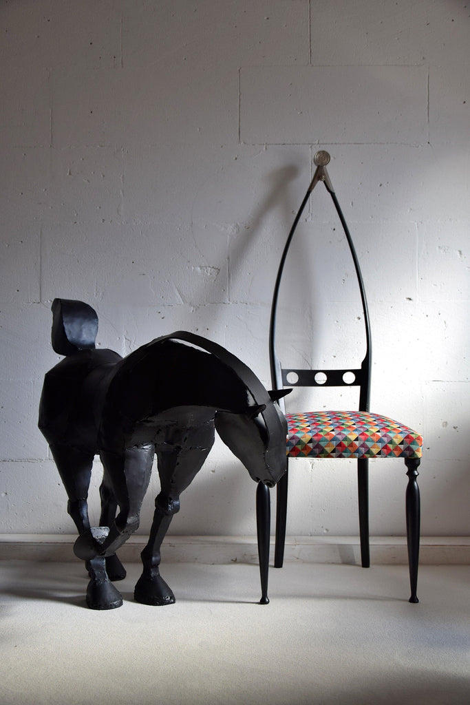 Unique Welded Iron Horse Sculpture by Lida Boonstra 1998 - Decor