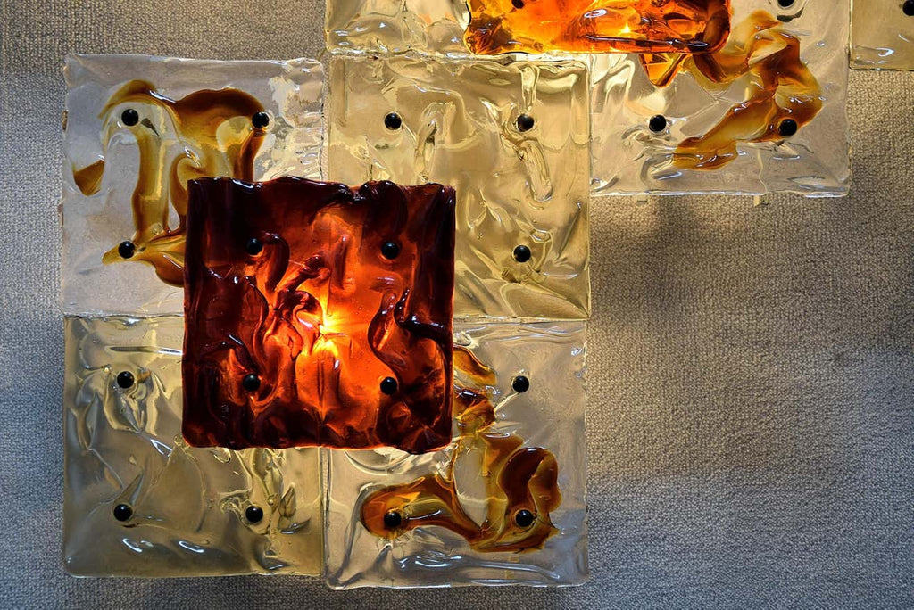 Venini Patchwork Hand Blown Wall Lamp by Toni Zuccheri - Lighting
