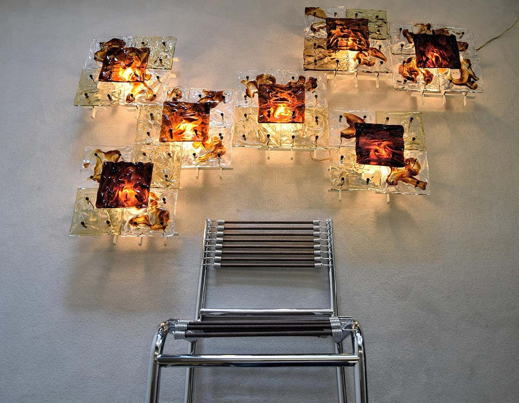 Venini Patchwork Hand Blown Wall Lamp by Toni Zuccheri - Lighting