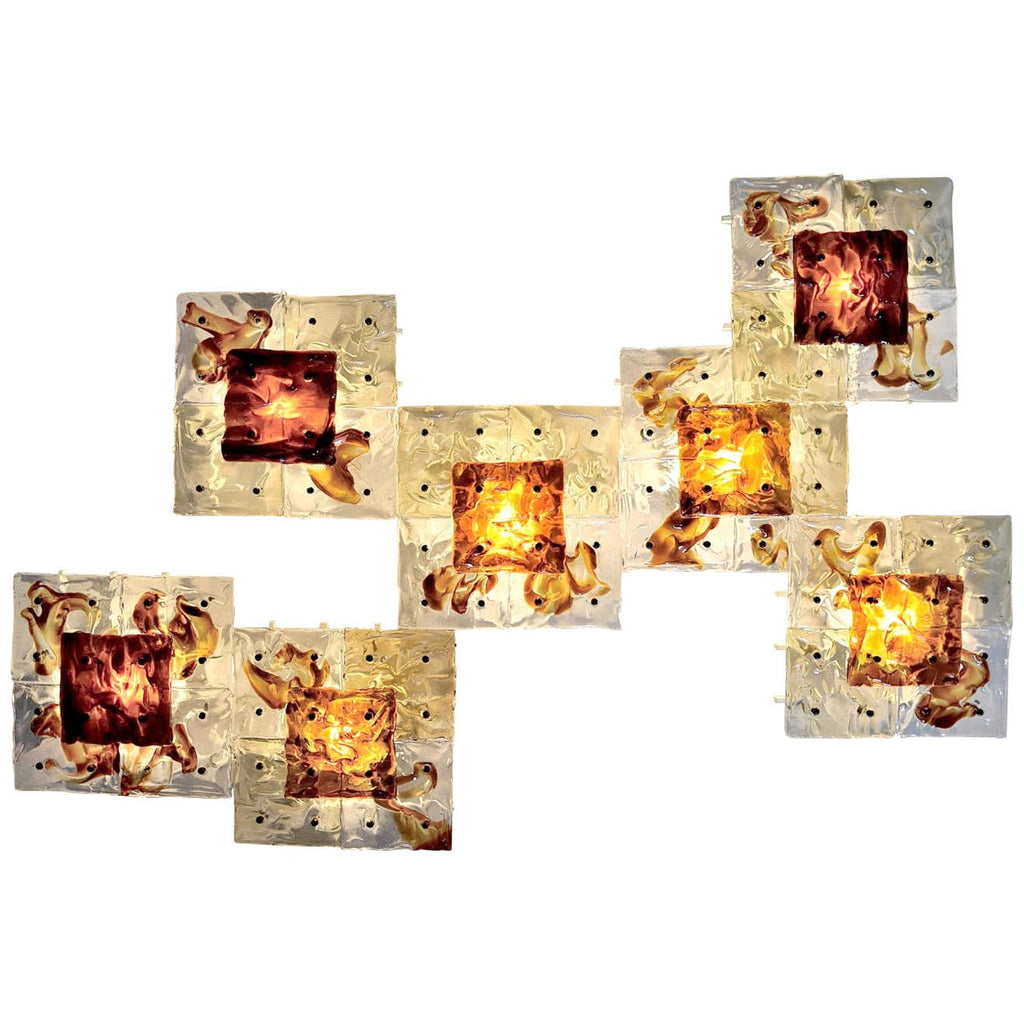 Venini Patchwork Hand Blown Wall Lamp by Toni Zuccheri - Lighting