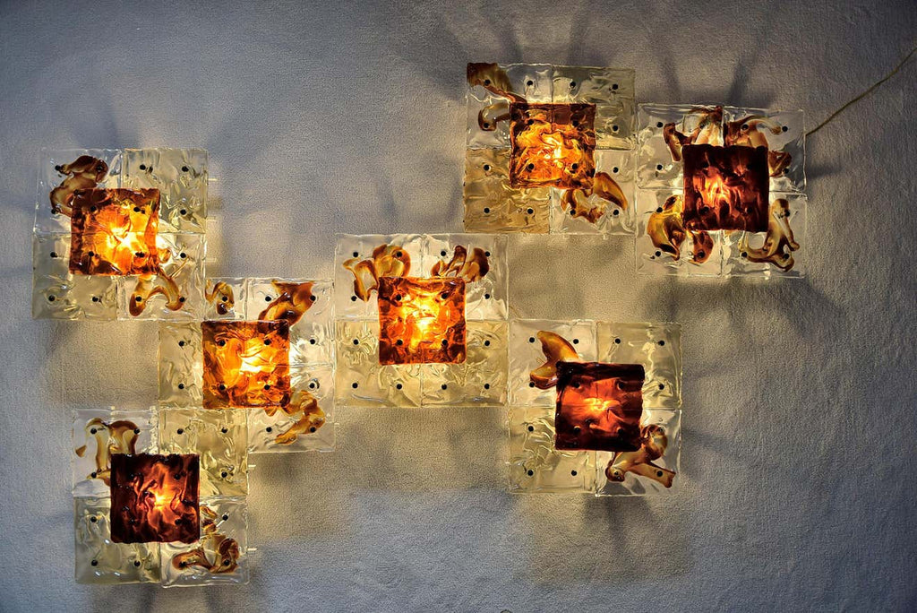 Venini Patchwork Hand Blown Wall Lamp by Toni Zuccheri - Lighting