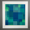 Victor Vasarely signed Op Art composition in Blue and Green - Art