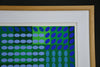 Victor Vasarely signed Op Art composition in Blue and Green - Art