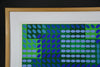 Victor Vasarely signed Op Art composition in Blue and Green - Art