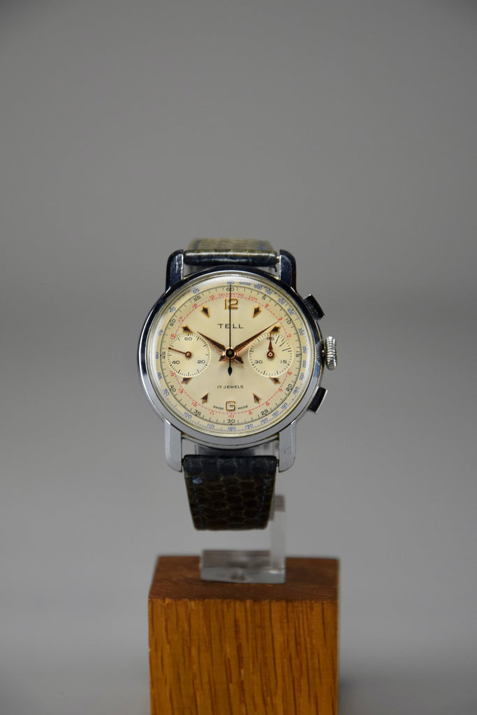 Vintage Swiss Made Tell Mechanical Chronograph - Watch