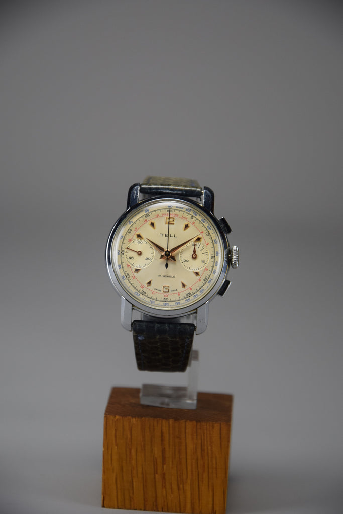 Vintage Swiss Made Tell Mechanical Chronograph - Watch