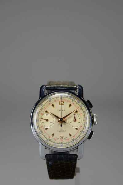 Vintage Swiss Made Tell Mechanical Chronograph - Watch
