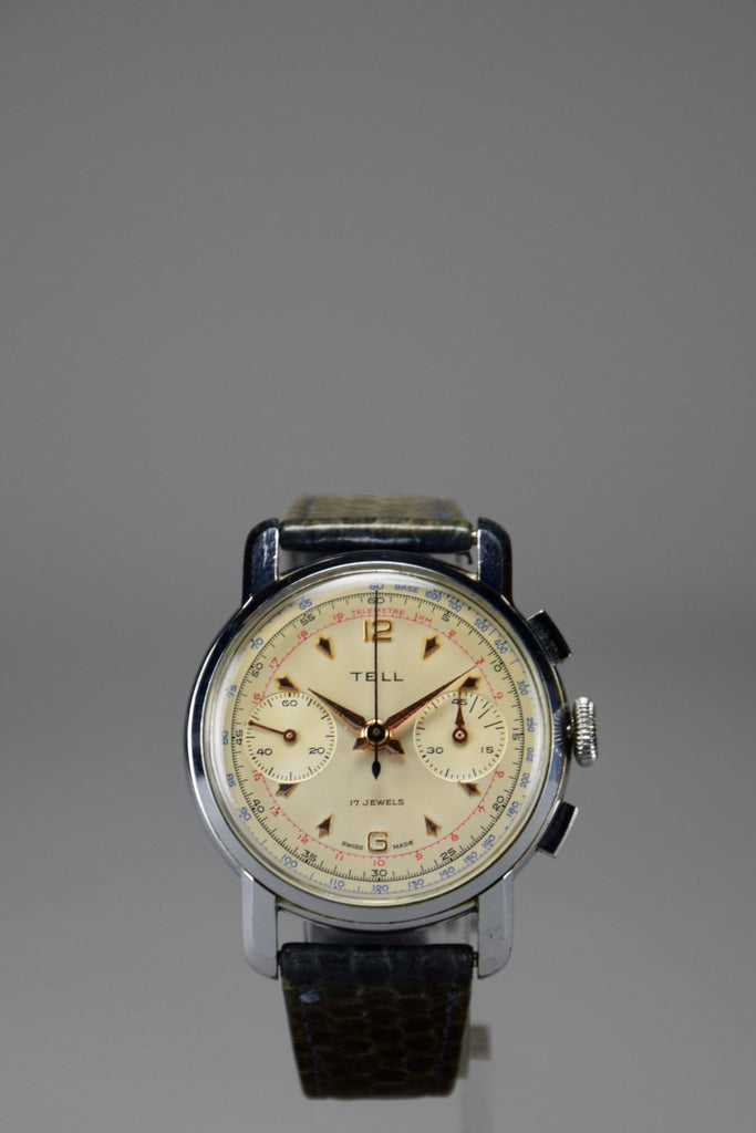 Vintage Swiss Made Tell Mechanical Chronograph - Watch