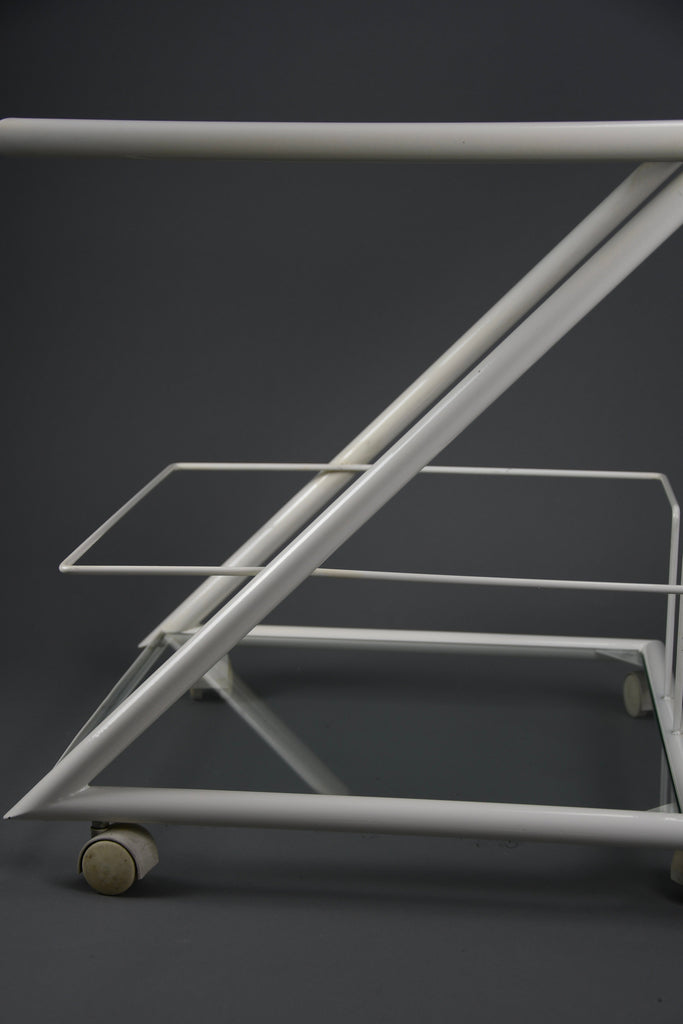 White 1960s Dutch modernist serving bar trolley - Furniture