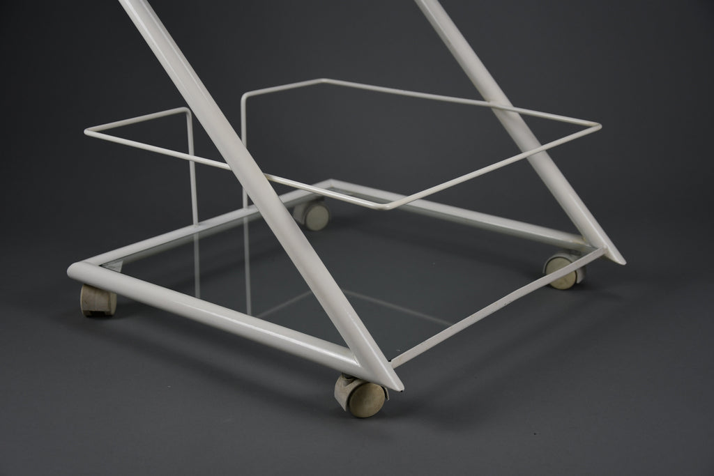 White 1960s Dutch modernist serving bar trolley - Furniture