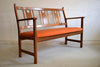 Yngve Ekström Orange and Brown Pine Two-Seat Bench - Furniture