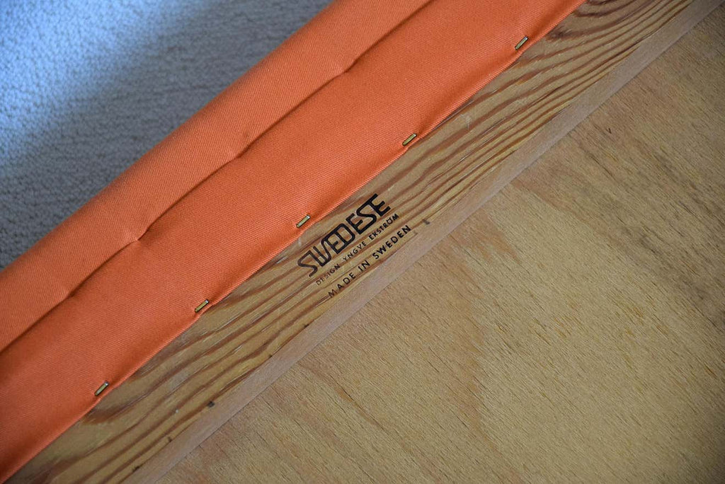 Yngve Ekström Orange and Brown Pine Two-Seat Bench - Furniture