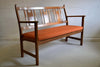 Yngve Ekström Orange and Brown Pine Two-Seat Bench - Furniture