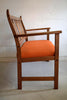 Yngve Ekström Orange and Brown Pine Two-Seat Bench - Furniture